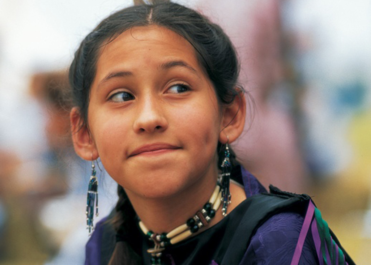 Native child in traditional dress