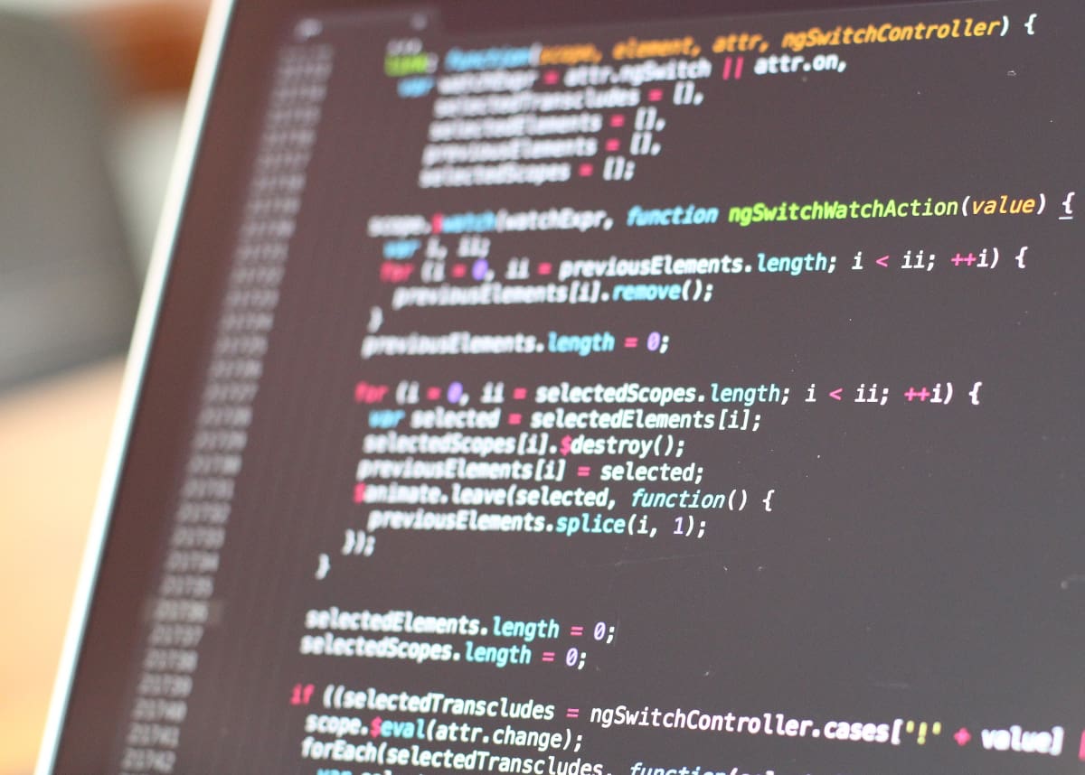 Computer code on a monitor