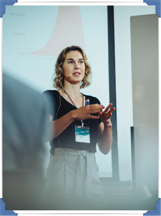 Photo of woman presenting