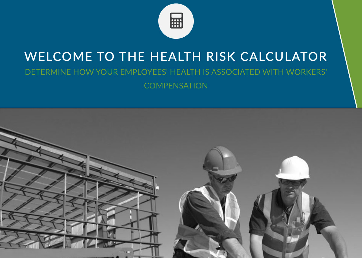 Thumbnail of health risk calculator with image of construction workers