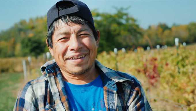 male latino worker outside