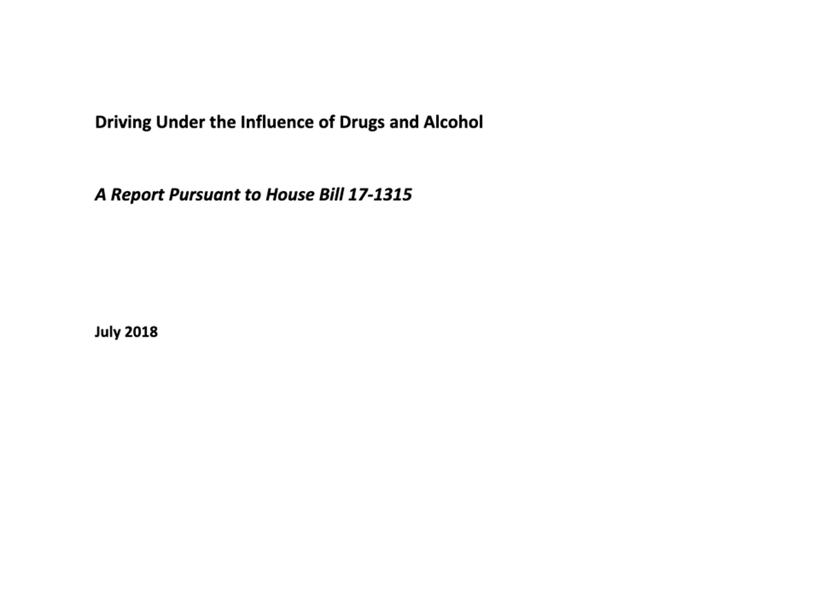 cover of the driving under the influence report