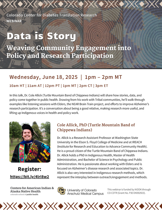 Thumbnail image of the flyer advertising the Data is Story webinar