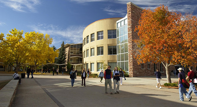 students walking on Colorado State University