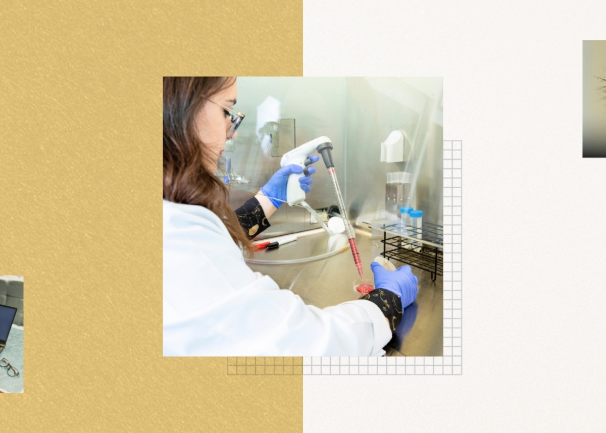 Woman scientists using syringe and doing lab work