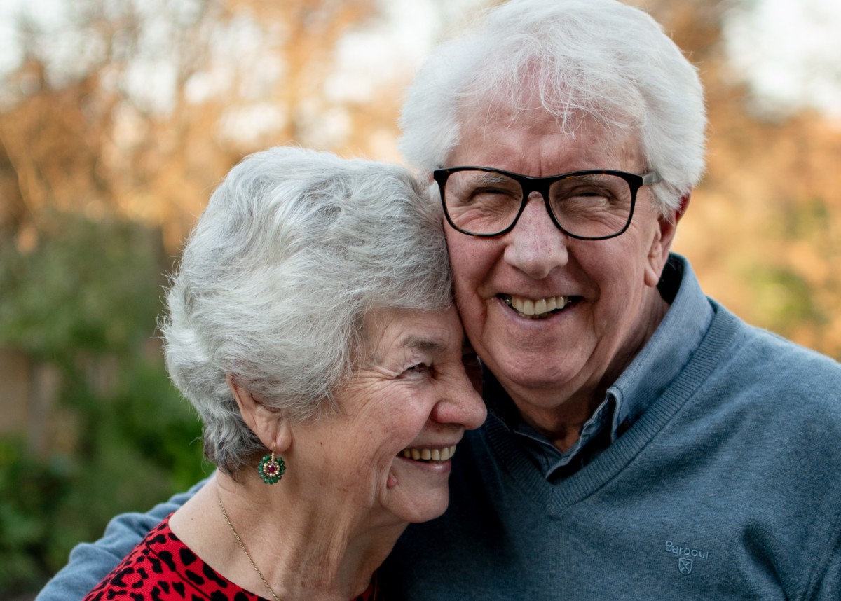 Older adult couple, smiling