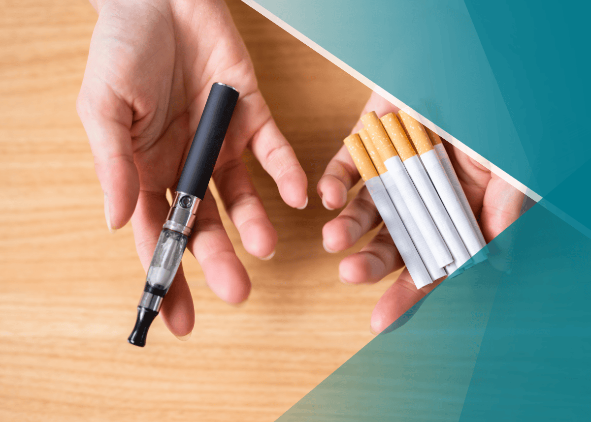 Hands holding nicotine