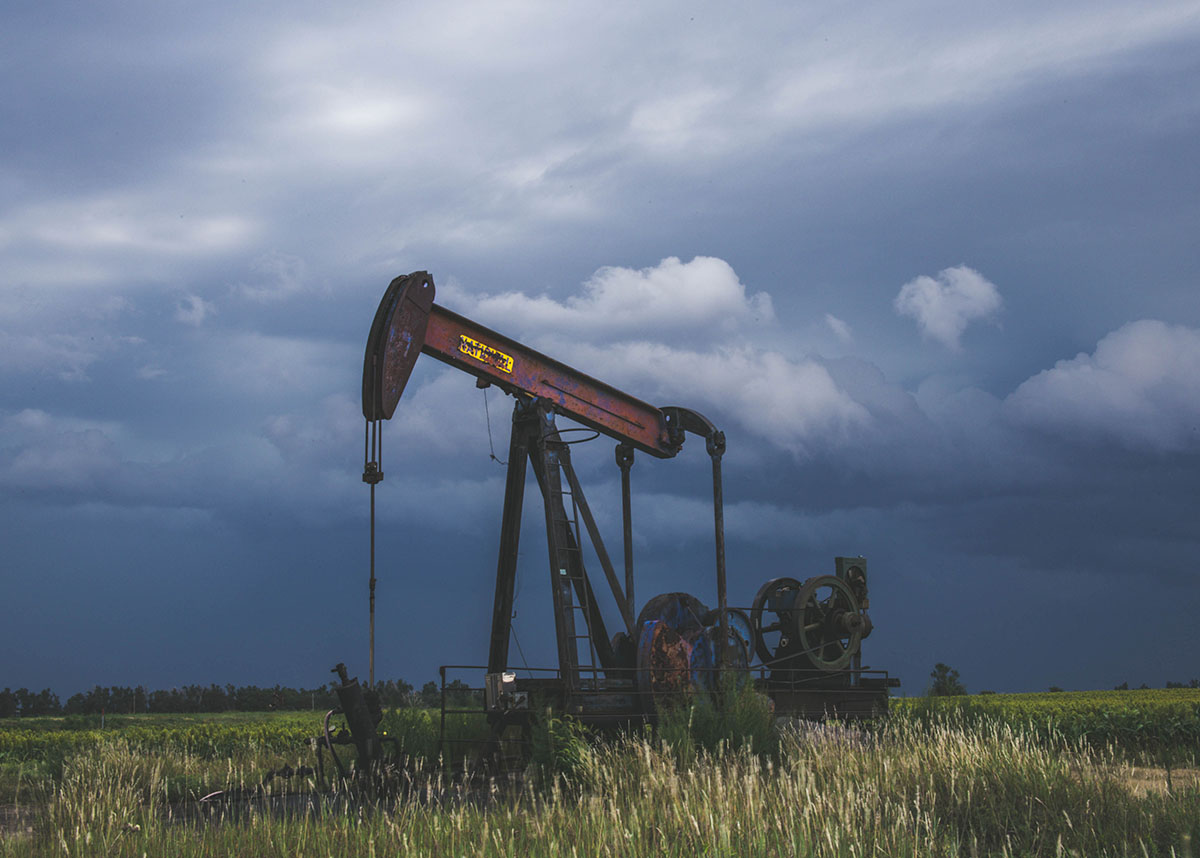 Oil pump in a field