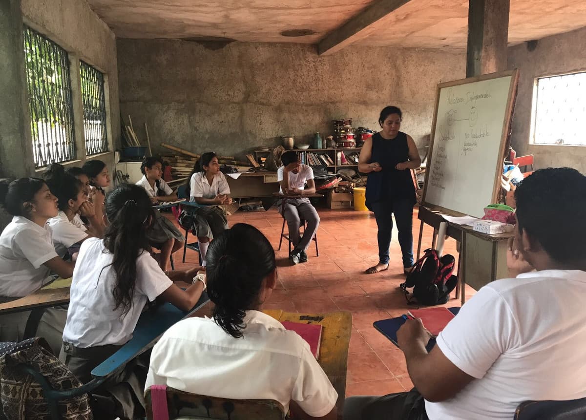 students in a classroom in Guatemala