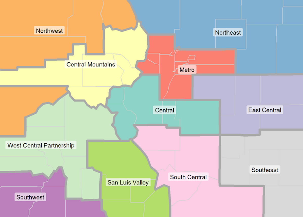 colorful map of colorado counties