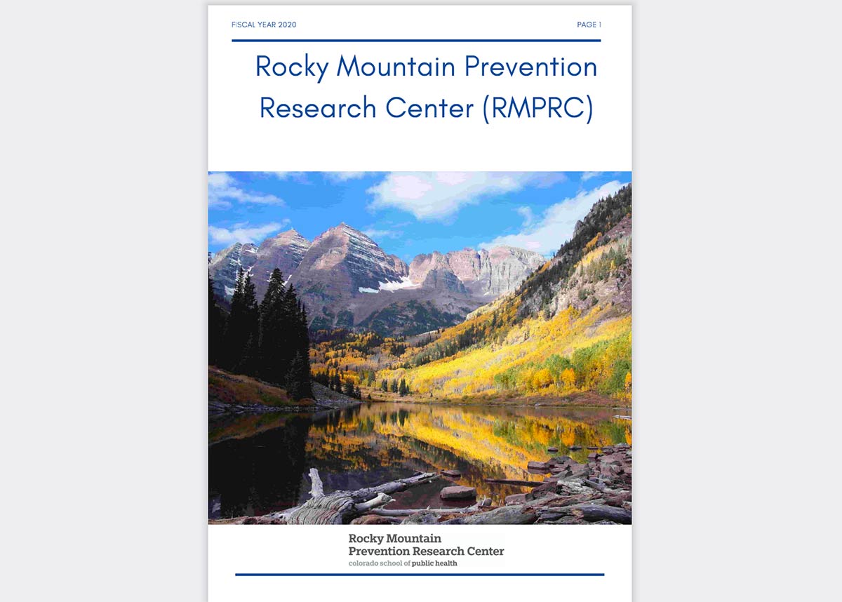 cover of the RMPRC FY20 report with an image of mountains